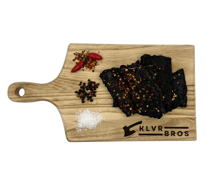 BBQ Chilli Jerky on wooden board