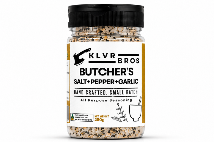 BUTCHER’S SALT + PEPPER + GARLIC (SPG)