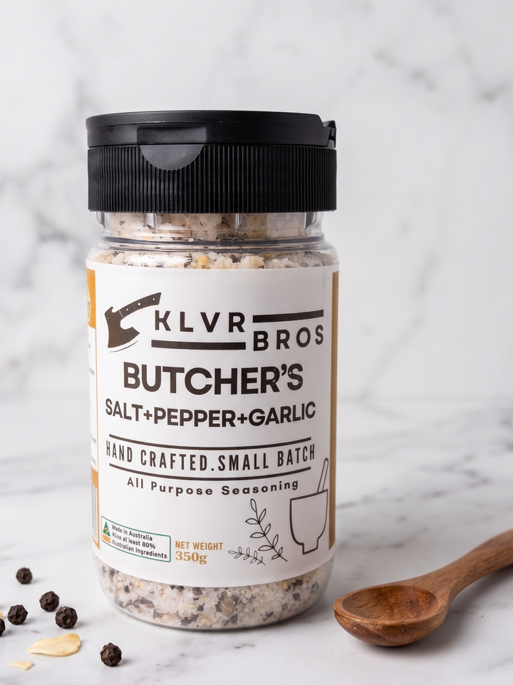 BUTCHER’S SALT + PEPPER + GARLIC (SPG)